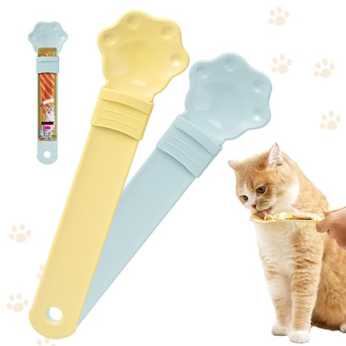 Cat Treat Squeezer Spoon, Mess-Free Feeder for Churu Puree