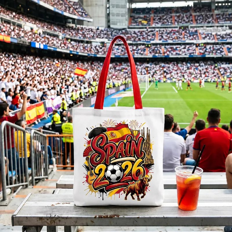 Spain 2026 Soccer Cup Global Championship Tote Bag, Fans Football Gift Shopper