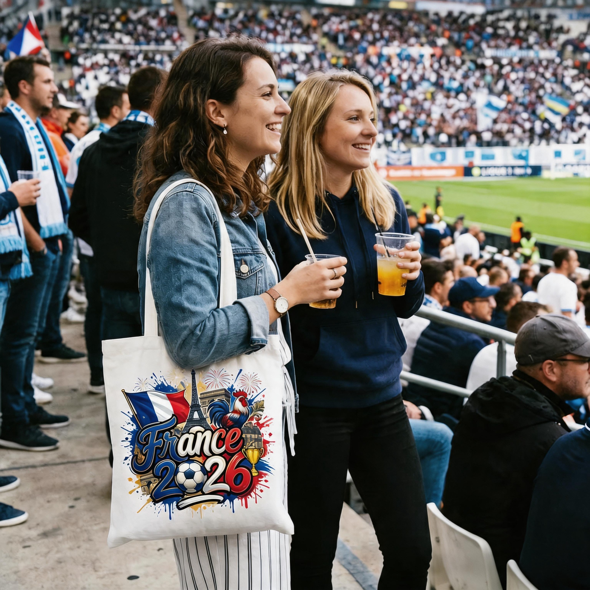 France 2026 Soccer Cup Global Championship Tote Bag, Fans Football Gift Shopper