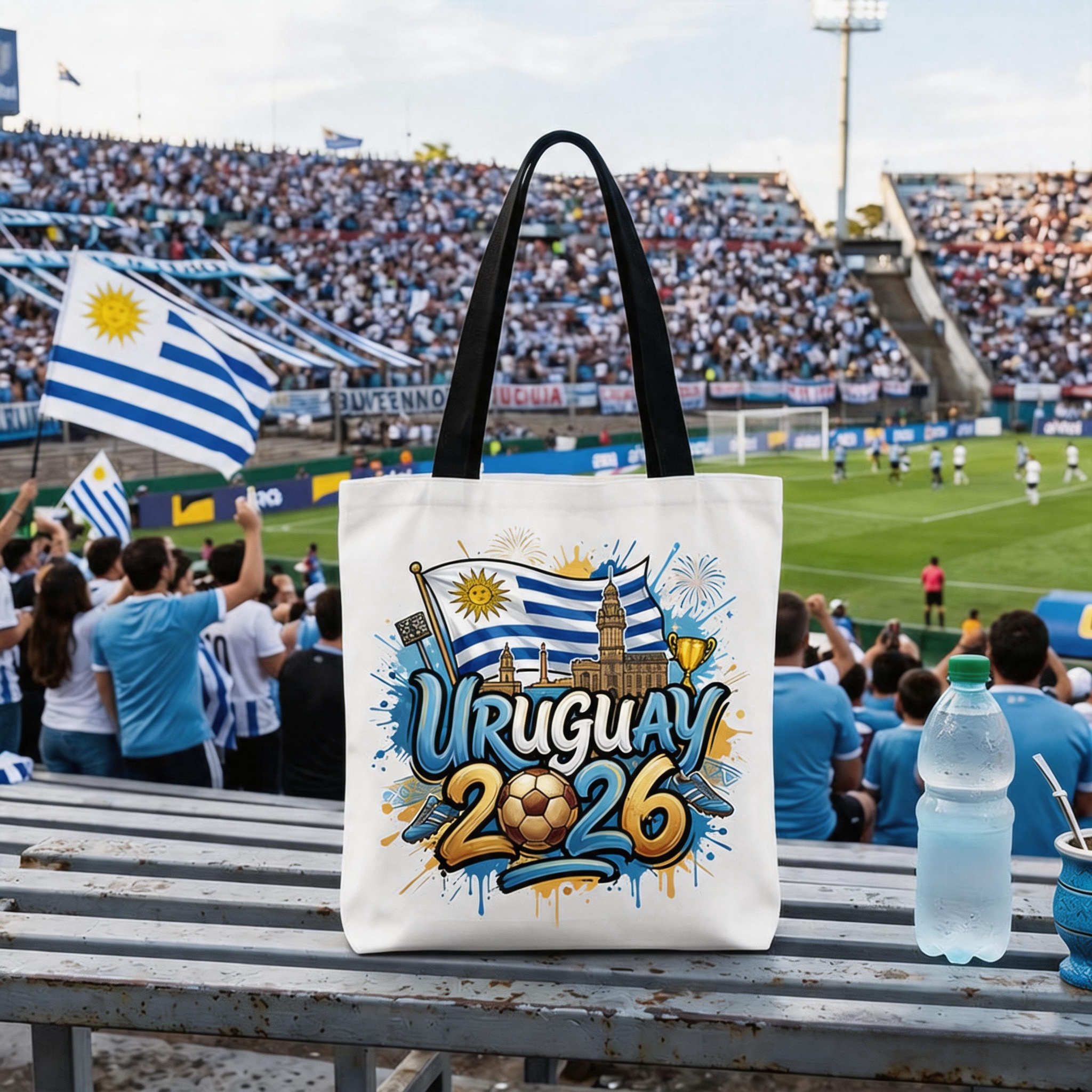 Uruguay 2026 Soccer Cup Global Championship Tote Bag, Fans Football Gift Shopper
