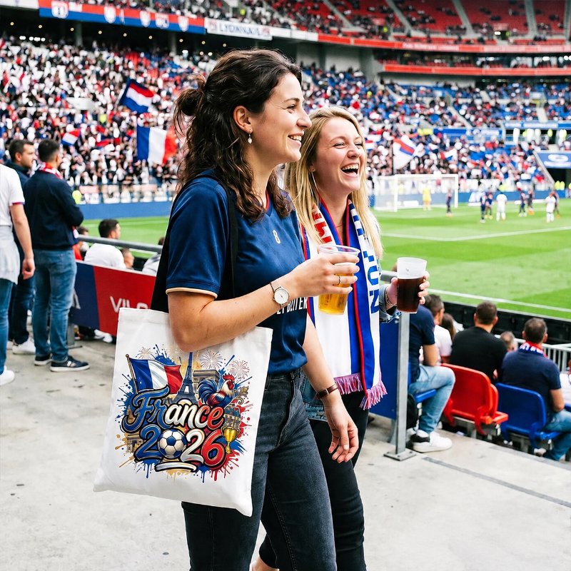 France 2026 Soccer Cup Global Championship Tote Bag, Fans Football Gift Shopper