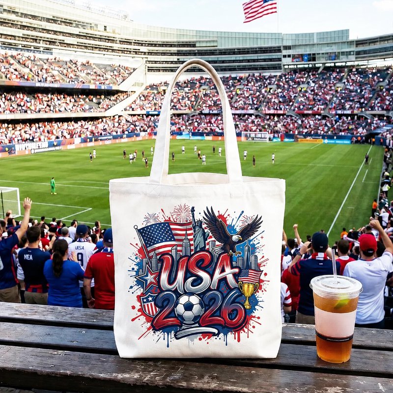 USA 2026 Soccer Cup Global Championship Tote Bag, Fans Football Gift Shopper