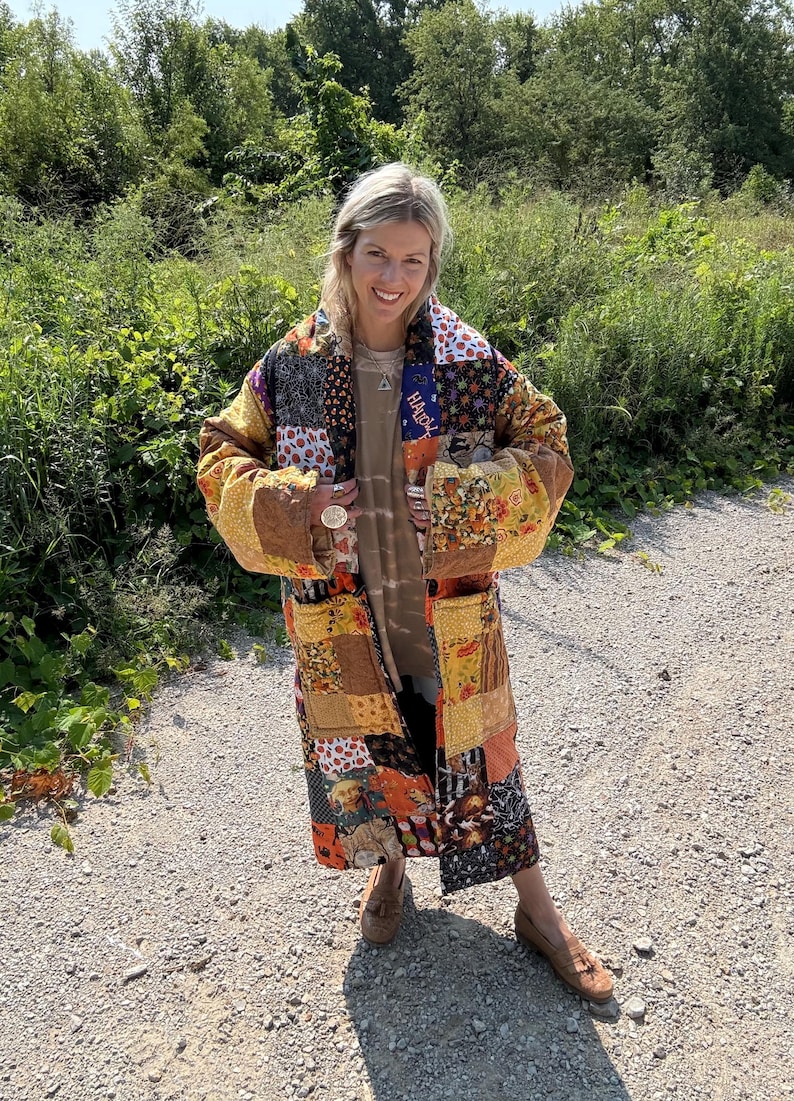 Vintage Quilted Long Coat