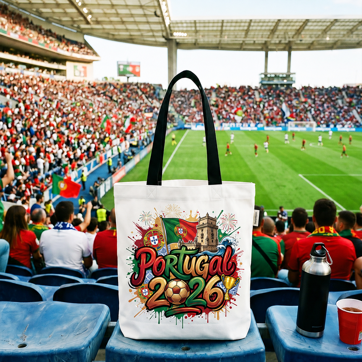 Portugal 2026 Soccer Cup Global Championship Tote Bag, Fans Football Gift Shopper