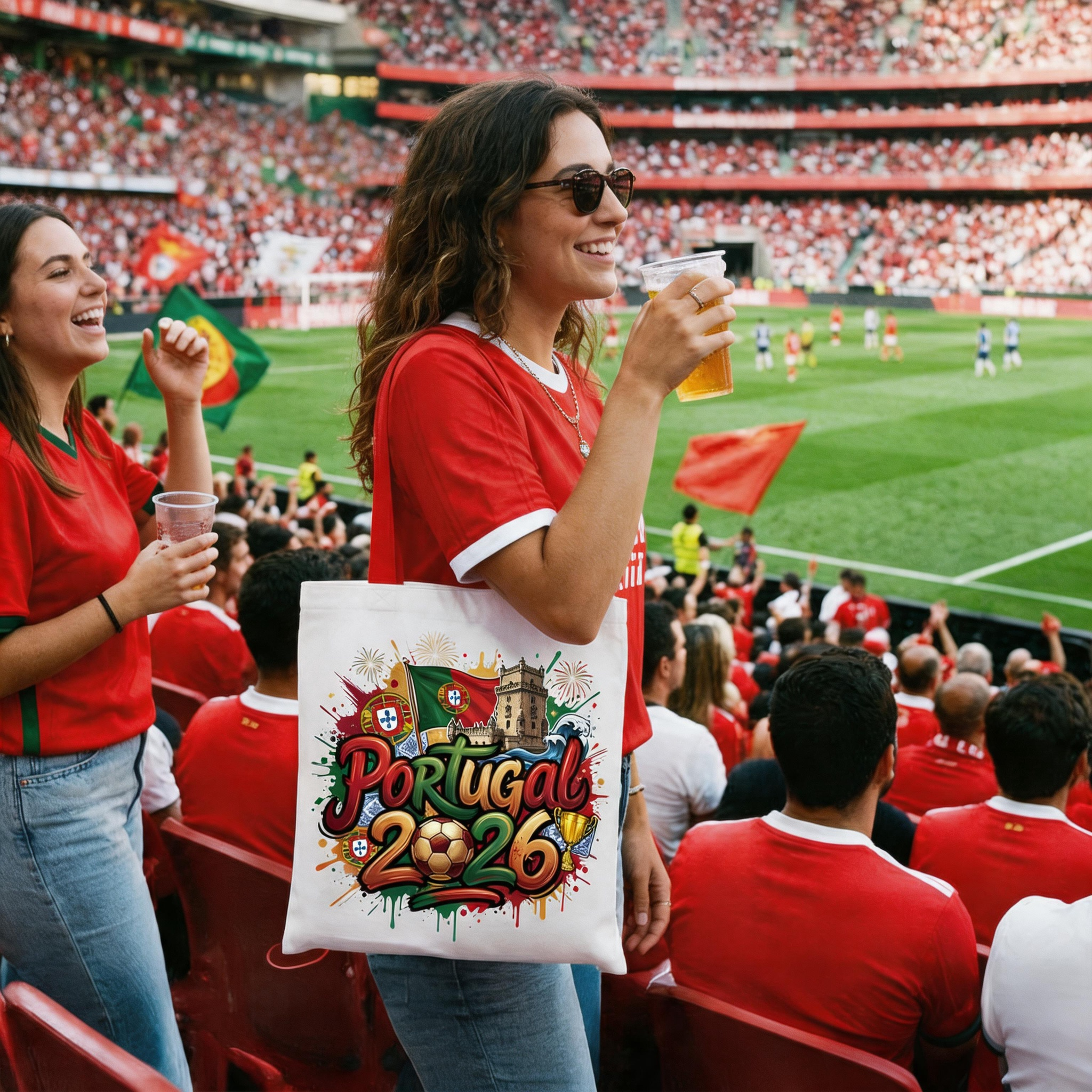 Portugal 2026 Soccer Cup Global Championship Tote Bag, Fans Football Gift Shopper