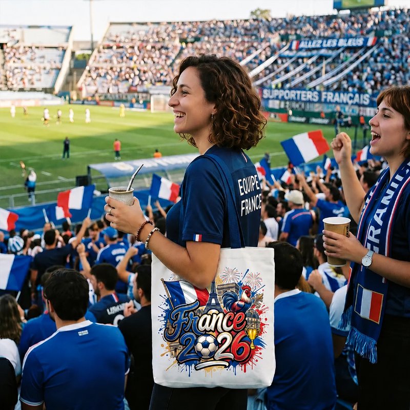 France 2026 Soccer Cup Global Championship Tote Bag, Fans Football Gift Shopper