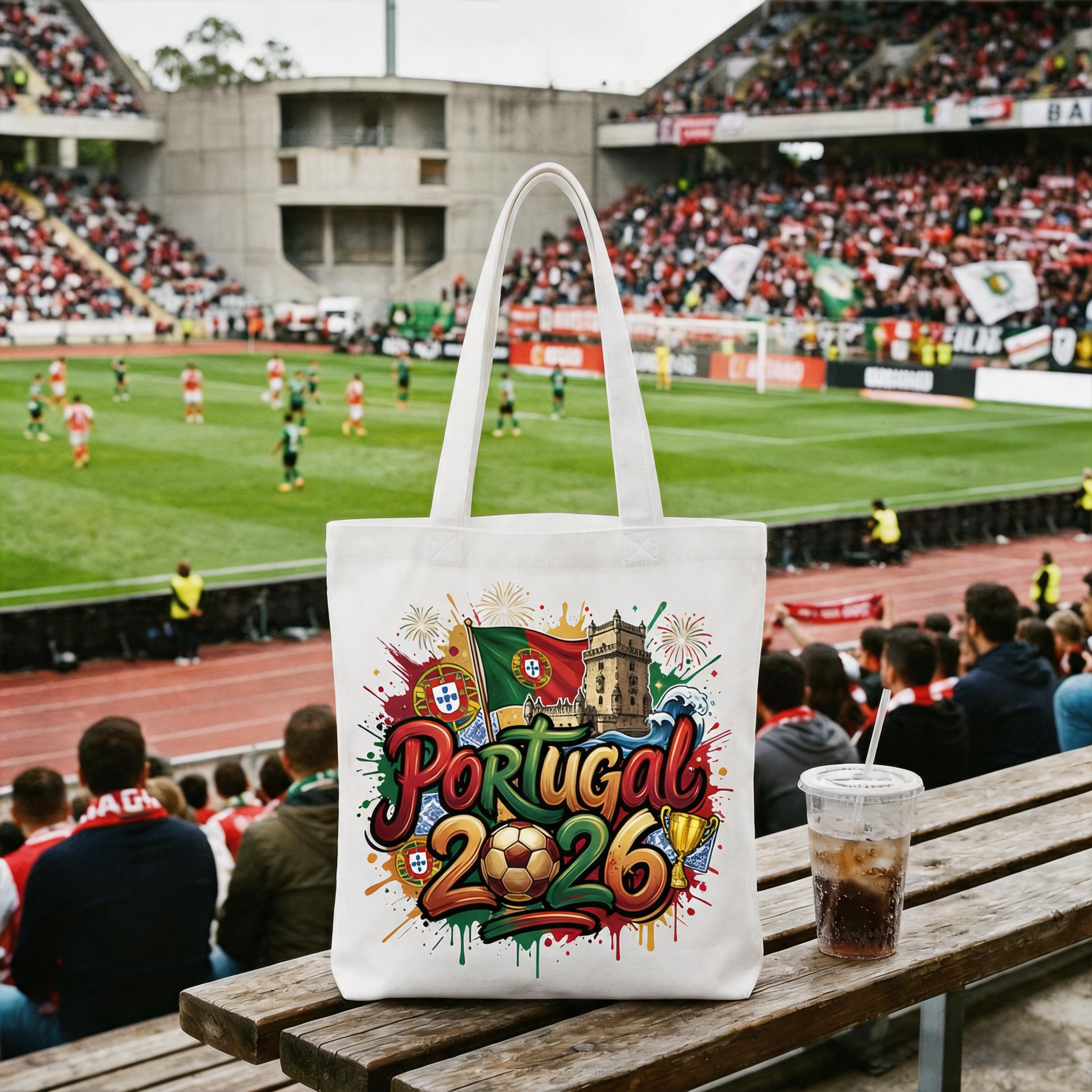 Portugal 2026 Soccer Cup Global Championship Tote Bag, Fans Football Gift Shopper