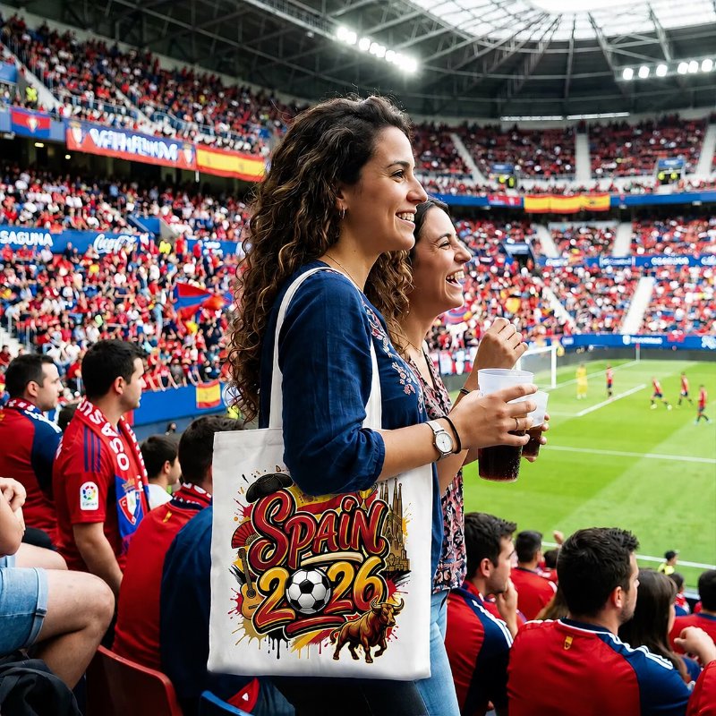 Spain 2026 Soccer Cup Global Championship Tote Bag, Fans Football Gift Shopper