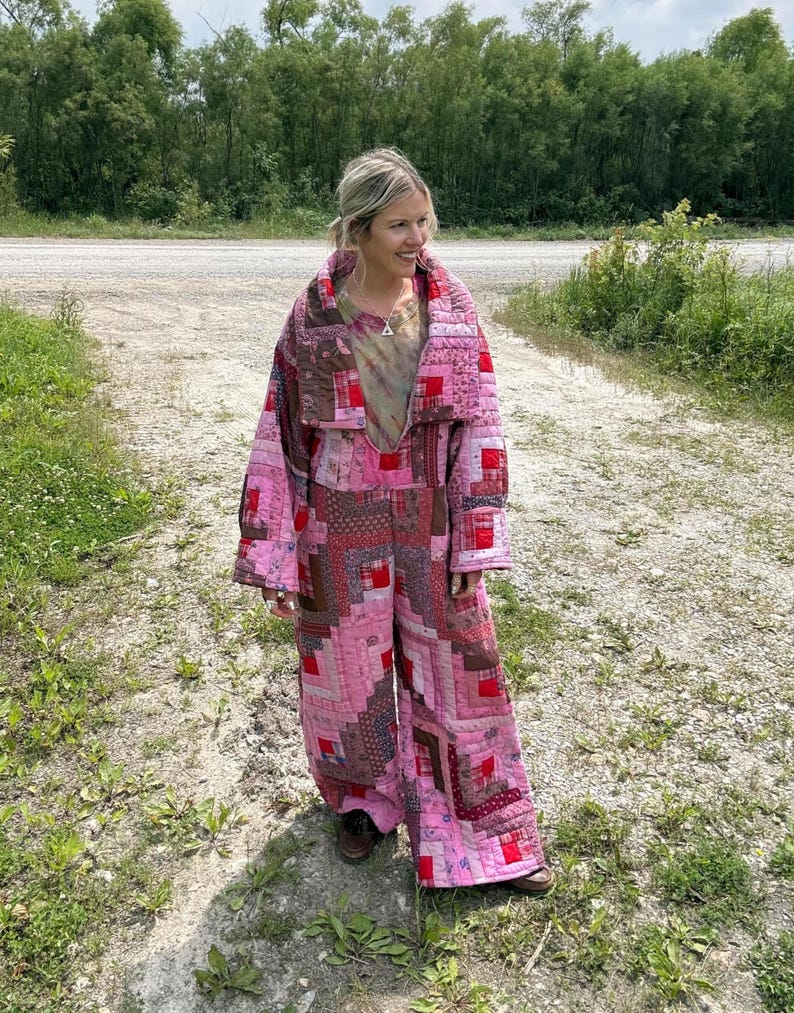 Vintage Patchwork Quilted Jumpsuit 