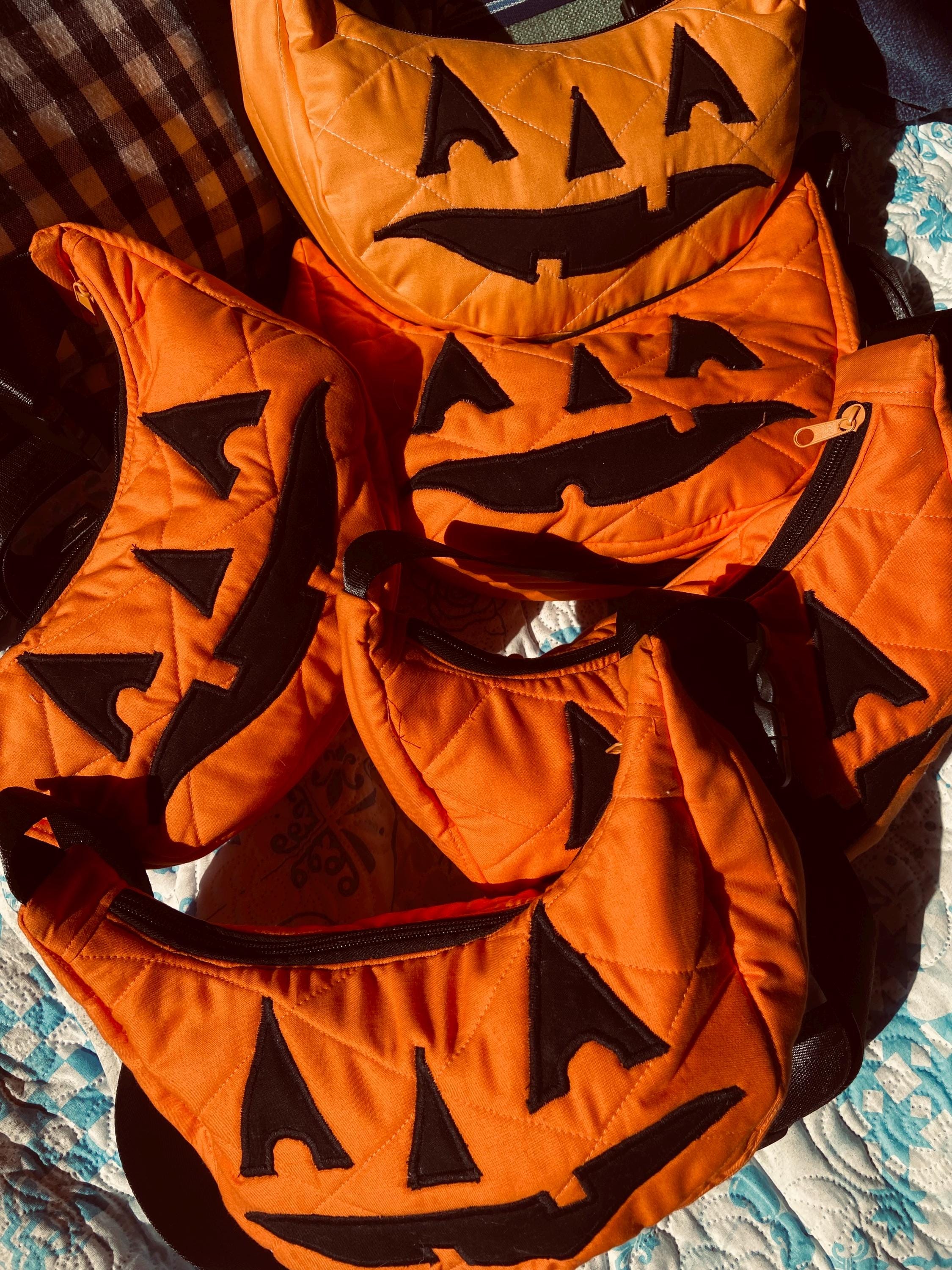 Halloween Jack-o-Lantern Pumpkin Crescent Bag 