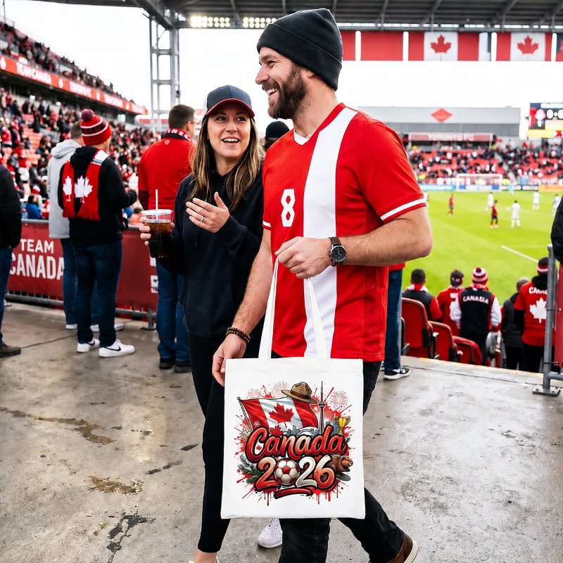Canada 2026 Soccer Cup Global Championship Tote Bag, Fans Football Gift Shopper