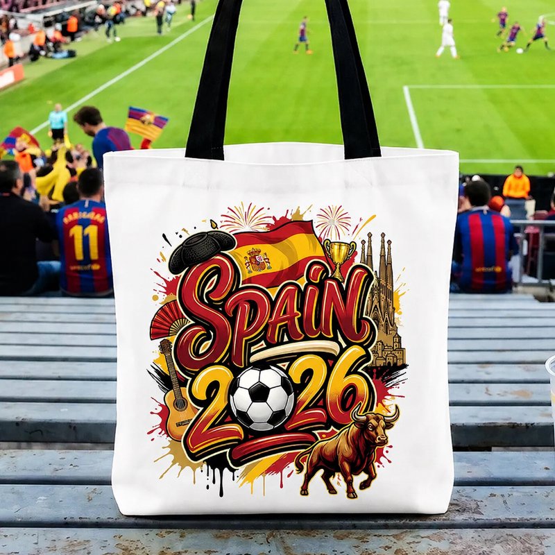 Spain 2026 Soccer Cup Global Championship Tote Bag, Fans Football Gift Shopper
