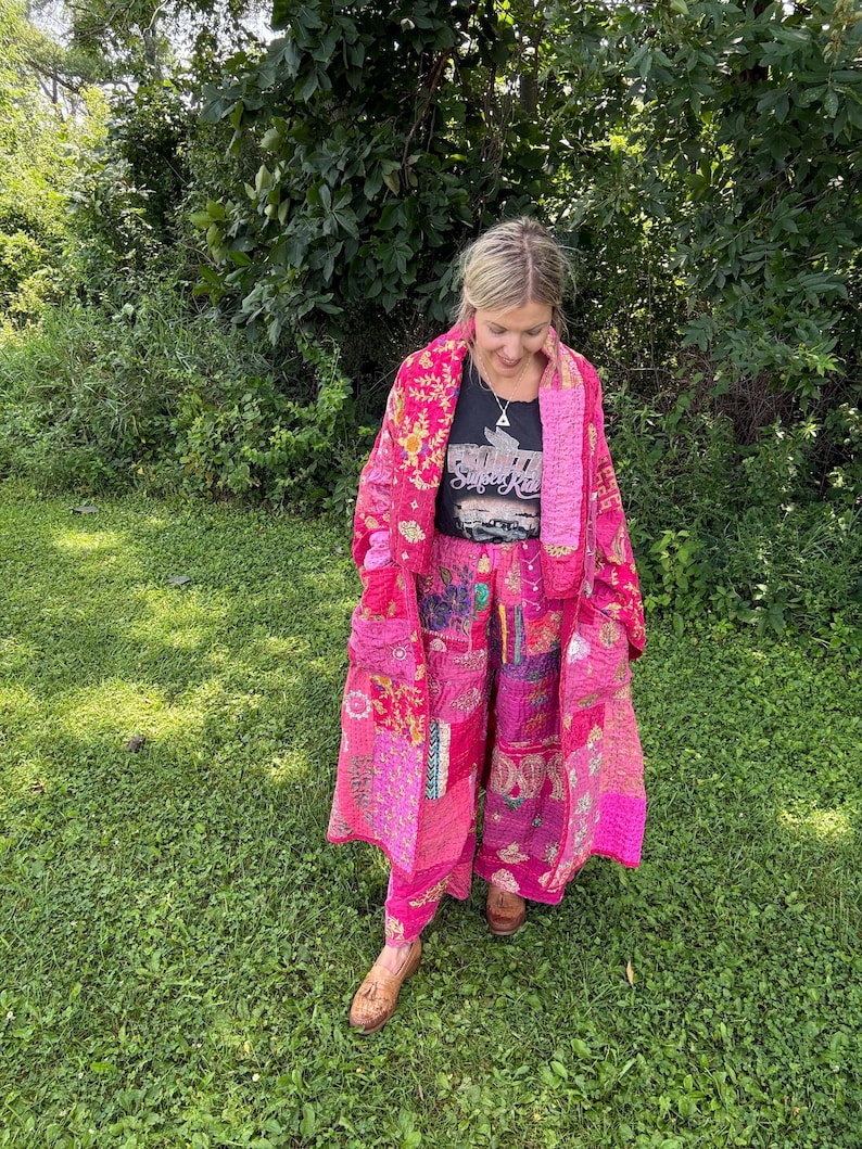 Vintage Quilted Long Coat