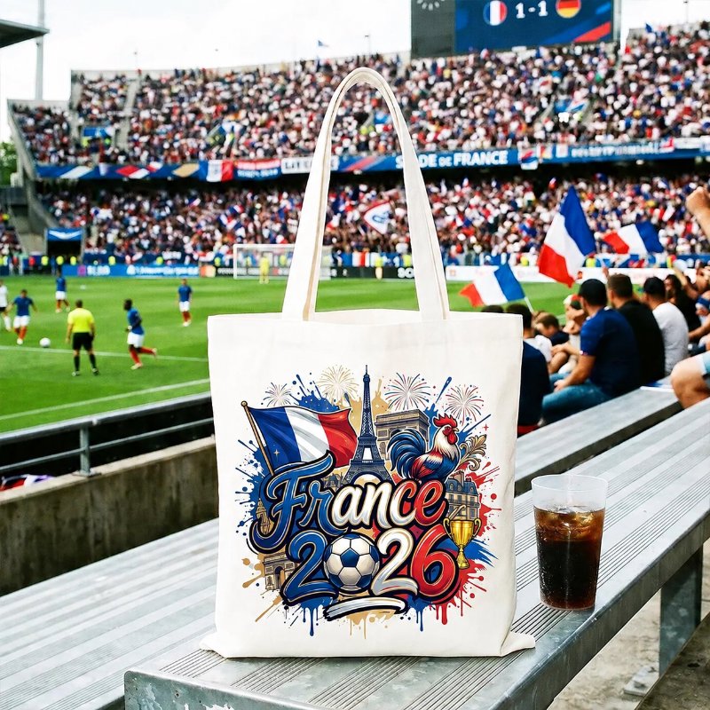 France 2026 Soccer Cup Global Championship Tote Bag, Fans Football Gift Shopper