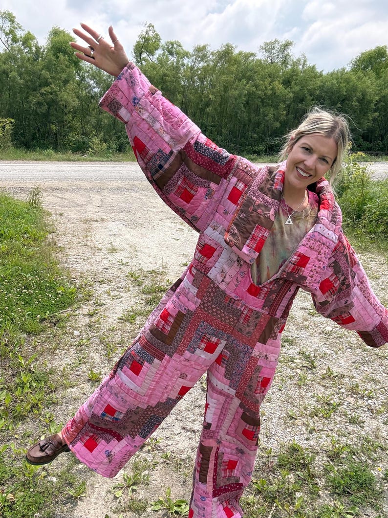 Vintage Patchwork Quilted Jumpsuit 