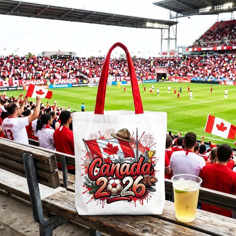 Canada 2026 Soccer Cup Global Championship Tote Bag, Fans Football Gift Shopper