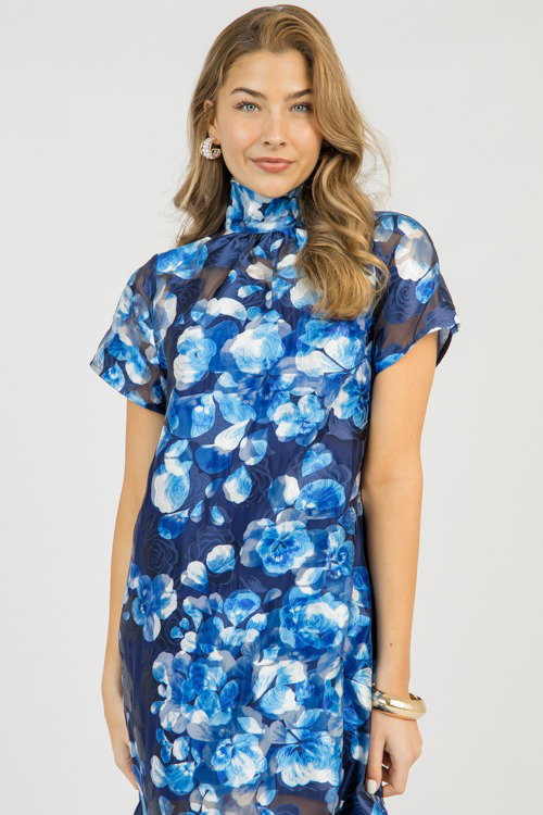 Organza Floral Maxi, Blue