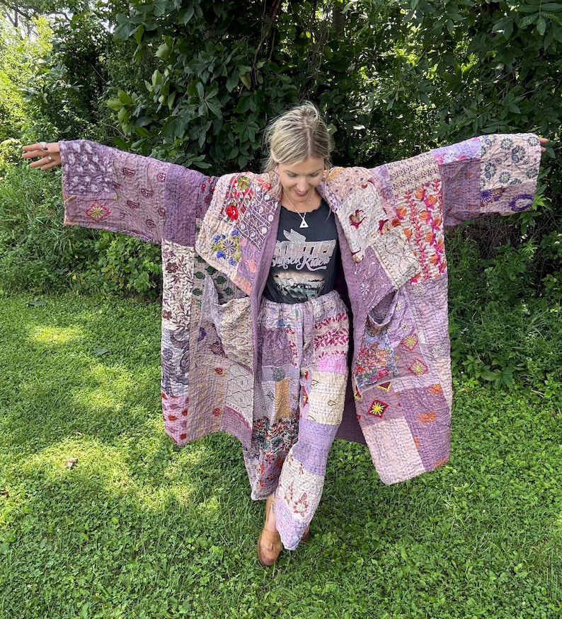 Vintage Quilted Long Coat