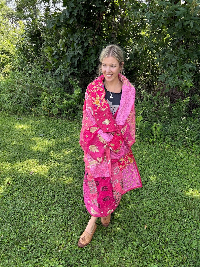 Vintage Quilted Long Coat