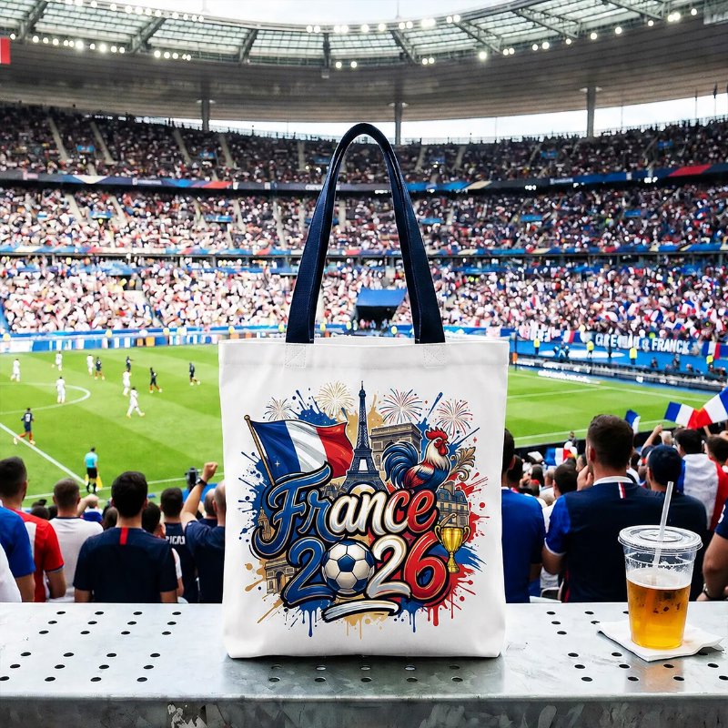 France 2026 Soccer Cup Global Championship Tote Bag, Fans Football Gift Shopper