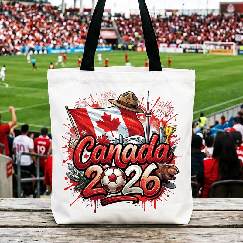 Canada 2026 Soccer Cup Global Championship Tote Bag, Fans Football Gift Shopper