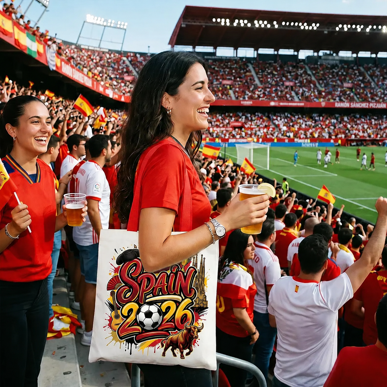 Spain 2026 Soccer Cup Global Championship Tote Bag, Fans Football Gift Shopper