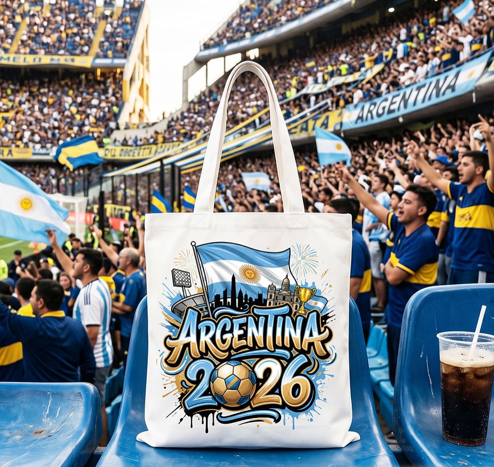 Argentina 2026 Soccer Cup Global Championship Tote Bag, Fans Football Gift Shopper