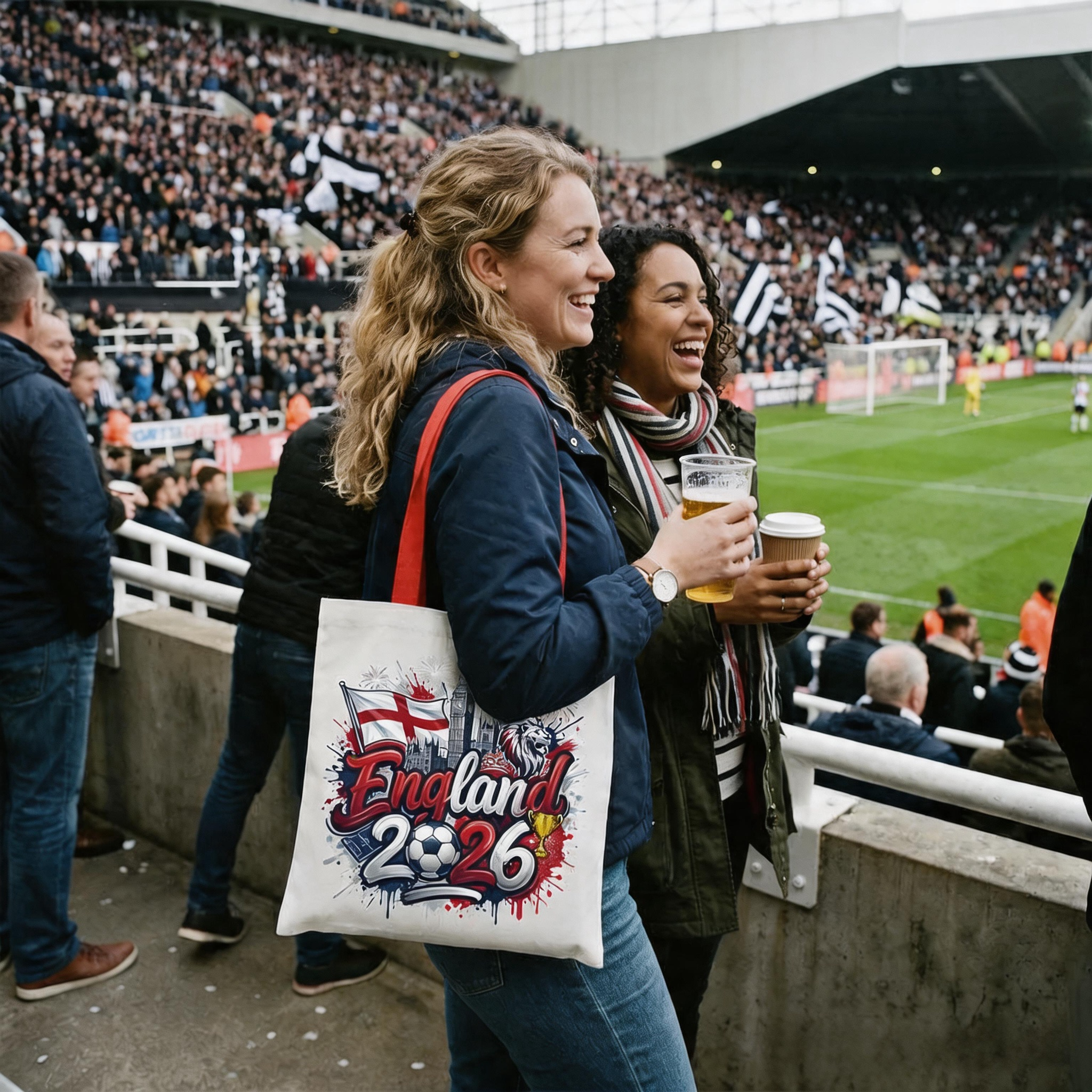 England 2026 Soccer Cup Global Championship Tote Bag, Fans Football Gift Shopper