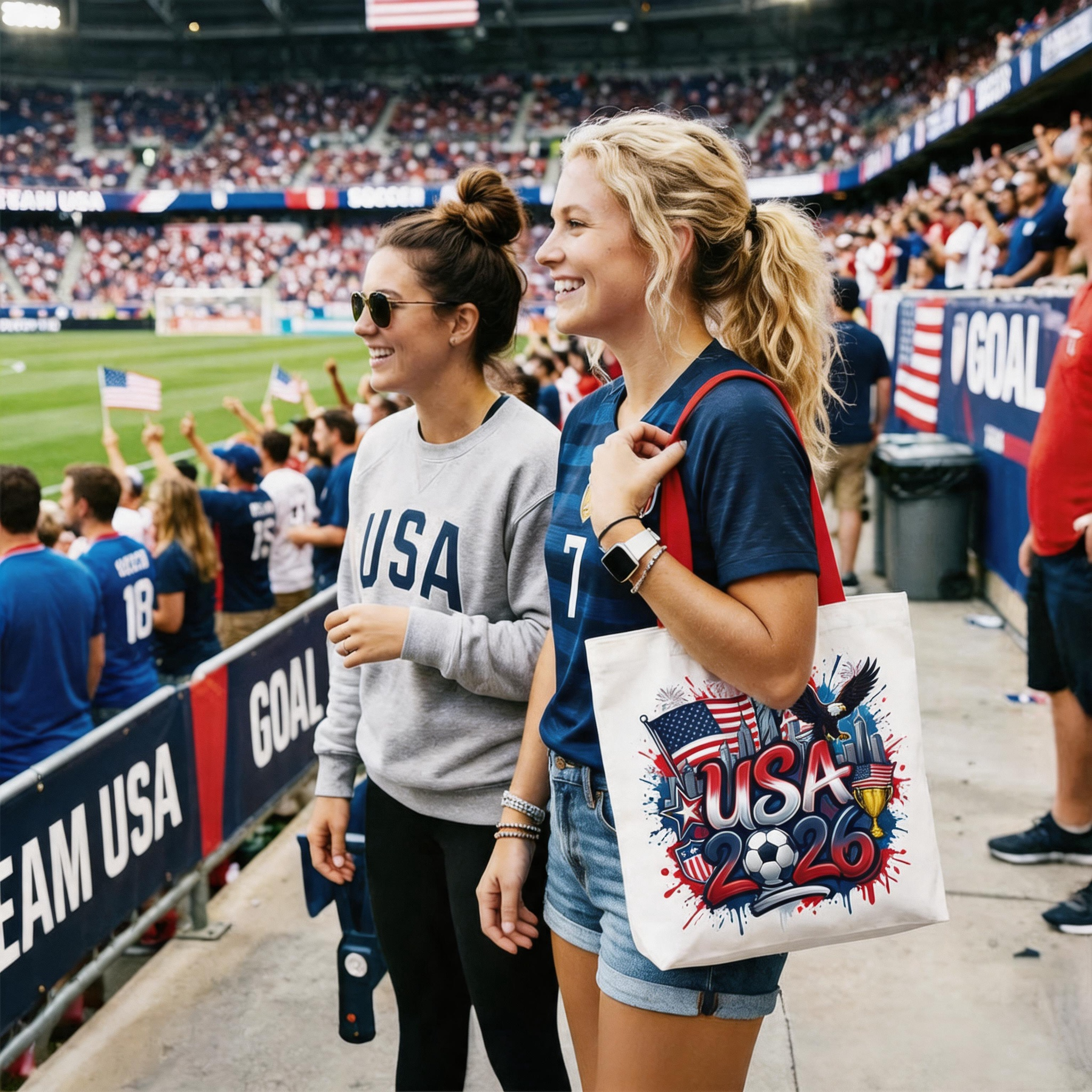 USA 2026 Soccer Cup Global Championship Tote Bag, Fans Football Gift Shopper