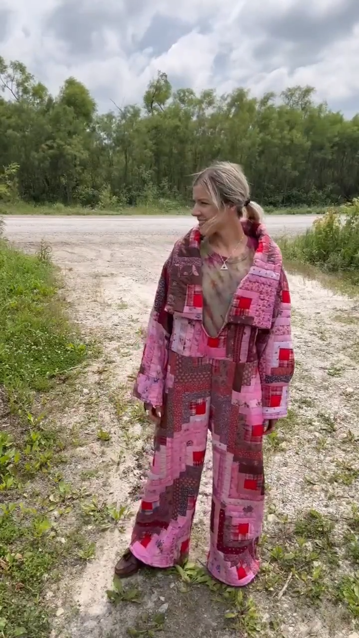 Vintage Patchwork Quilted Jumpsuit 
