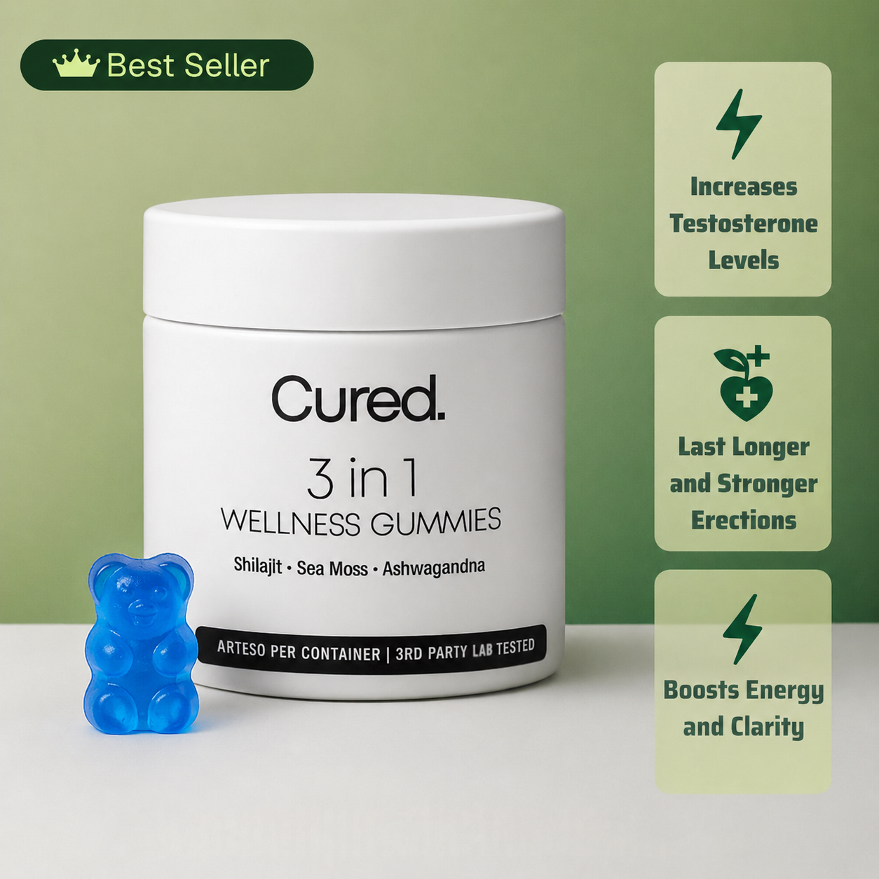 50%OFF-CURED® 3-in-1 wellness Gummies