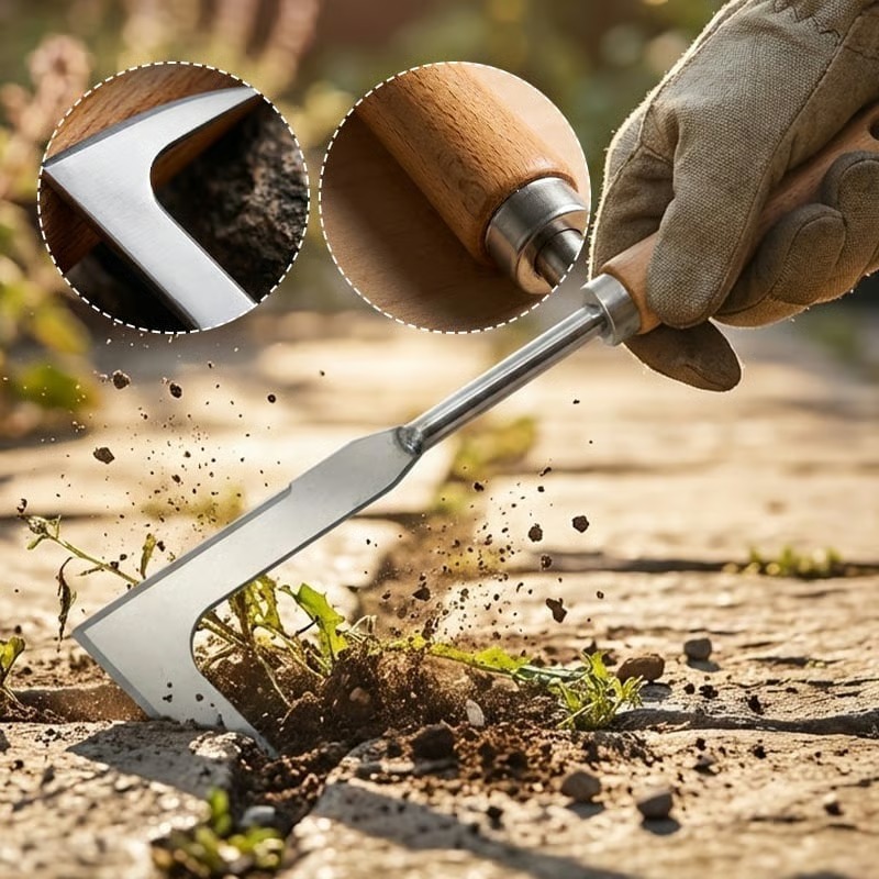 L-Shaped Stainless Steel Crevice Weeding Tool