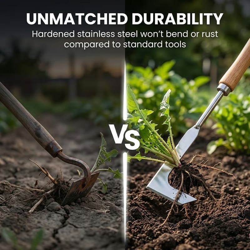 L-Shaped Stainless Steel Crevice Weeding Tool