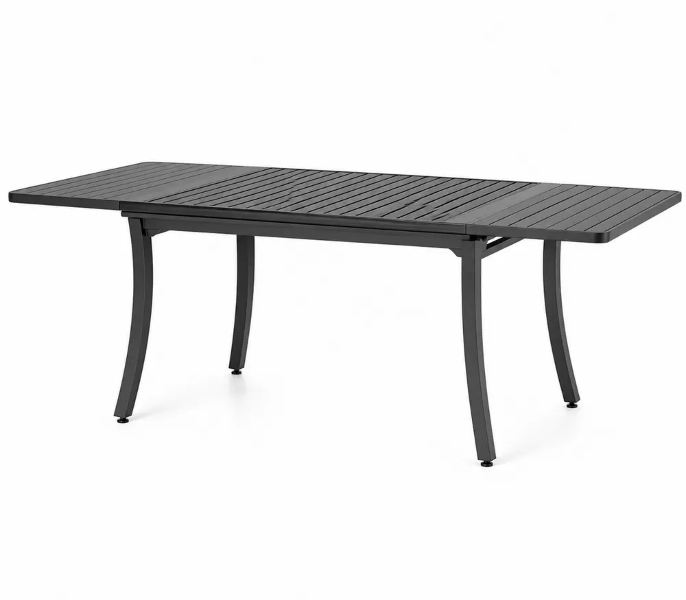 Rechteckiger Aluminium-Gartentisch Anthrazit 150 x 90 x 74 cm