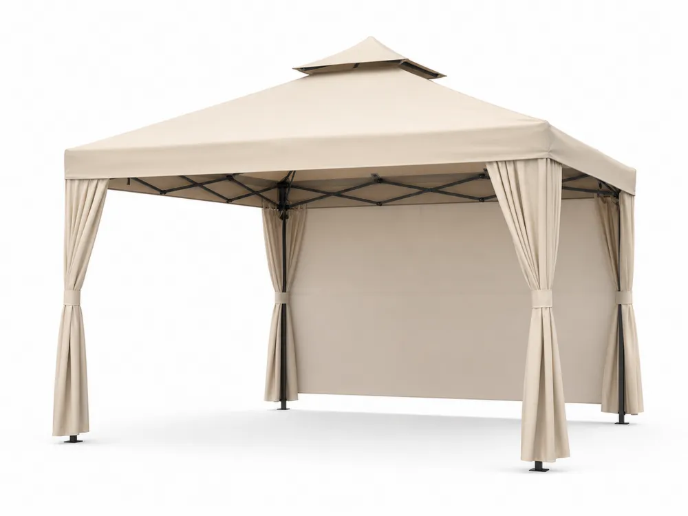 Pavillon Zelt 3x3m Aluminium Polyester Beige