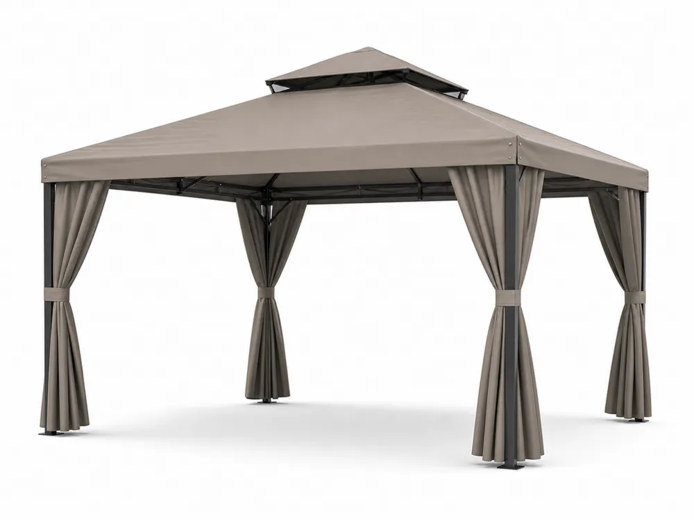 Pavillon 3x3m Aluminium Polyester Beige