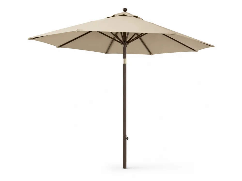 Runder Terrassenschirm 300cm Stahl Polyester Beige