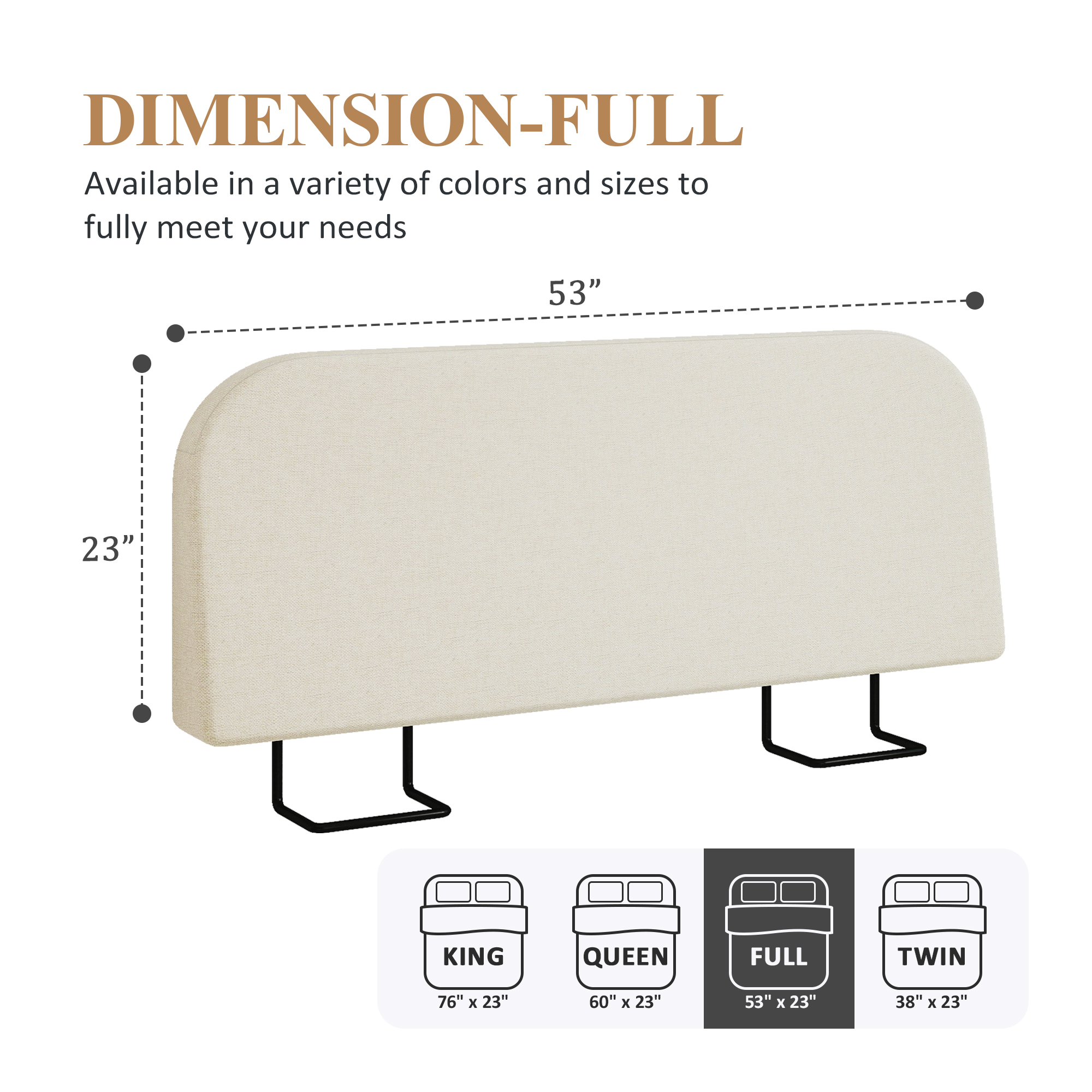 No-Assembly 6" Extra-Thick Upholstered Headboard, T-Shaped Modern Linen Padded Headboard Only