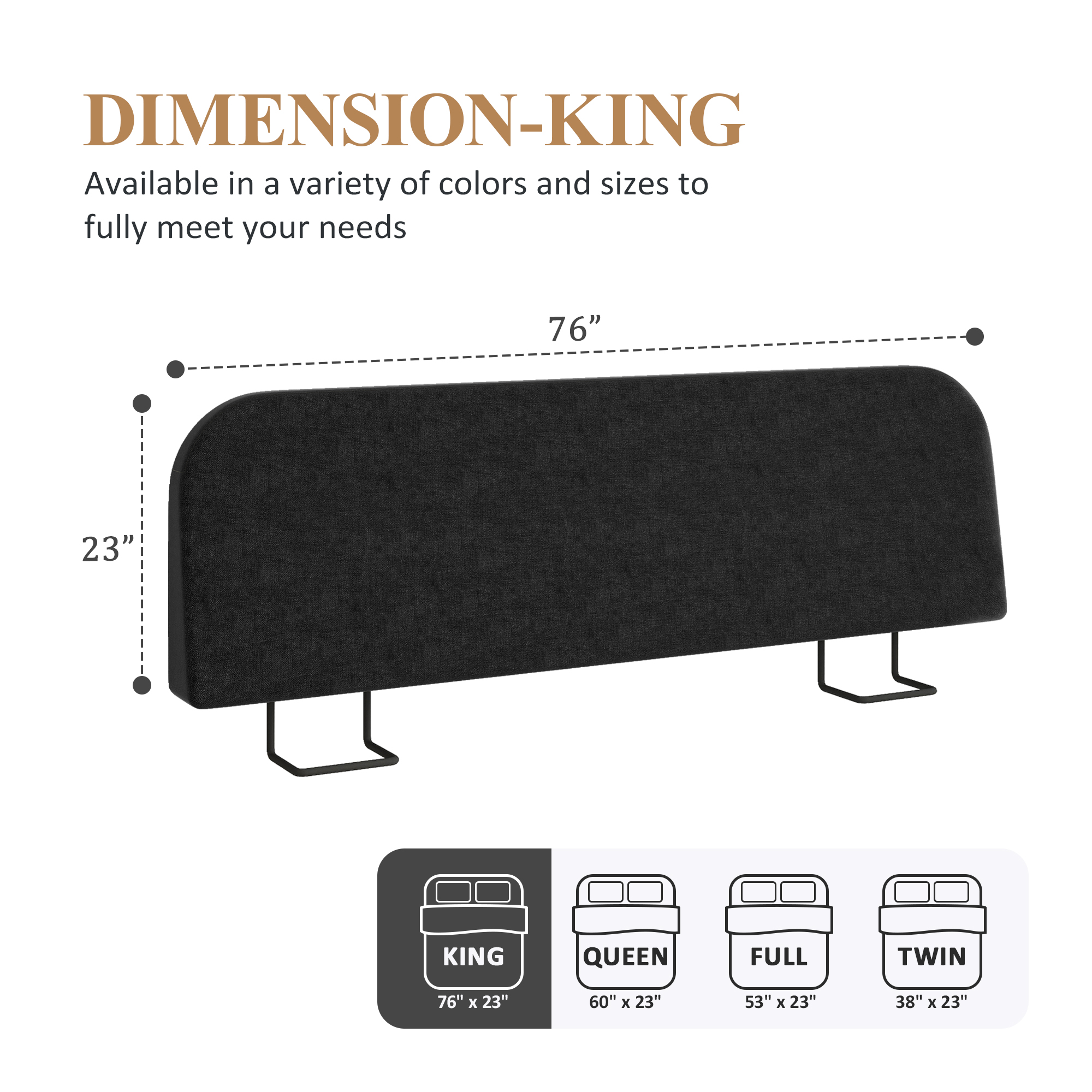 No-Assembly 6" Extra-Thick Upholstered Headboard, T-Shaped Modern Linen Padded Headboard Only