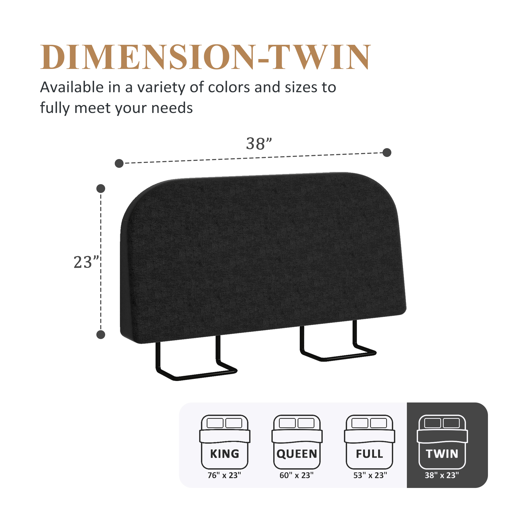 No-Assembly 6" Extra-Thick Upholstered Headboard, T-Shaped Modern Linen Padded Headboard Only