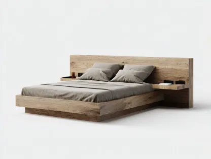 Lit double - bois massif - 208x168x88 cm - brun - style moderne-Casaupden