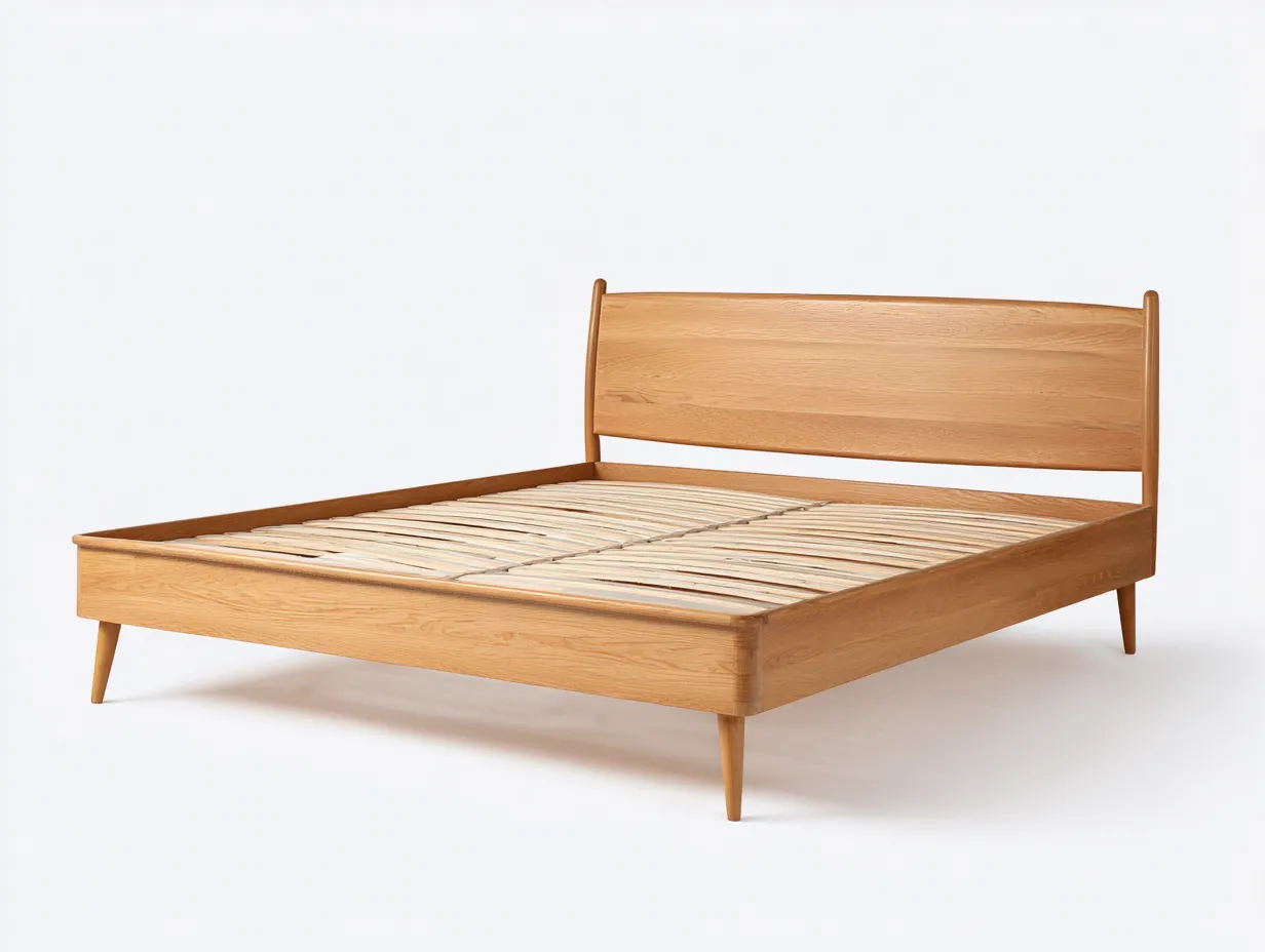 Lit double - bois massif - 207x167x93 cm - brun - style moderne-Casaupden