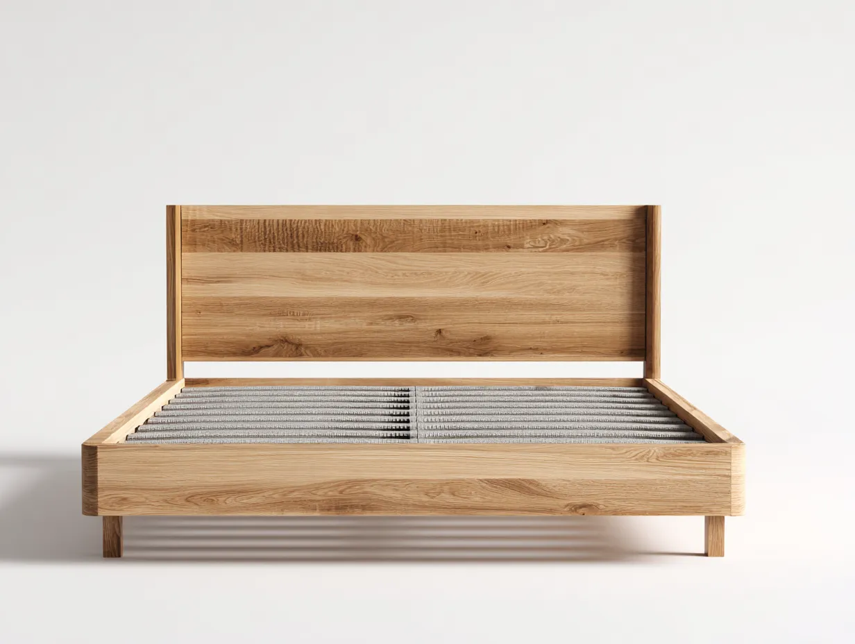 Lit double - bois massif - 210x170x95 cm - brun - style moderne-Casaupden