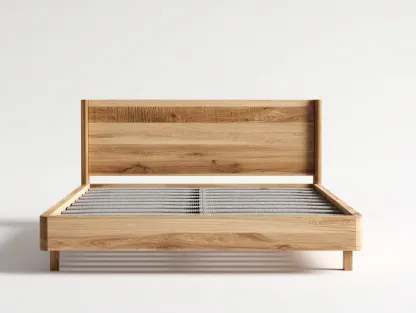 Lit double - bois massif - 210x170x95 cm - brun - style moderne-Casaupden