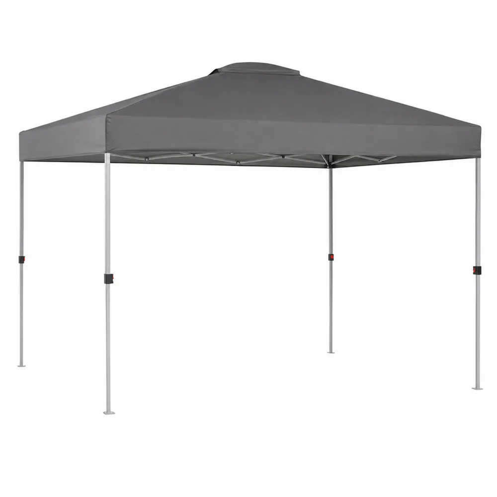Gazebo pieghevole in acciaio e poliestere grigio 3x3 m-Retrochateaue