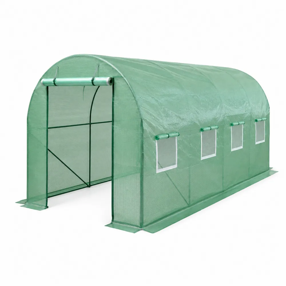 Serra da Giardino in Plastica Verde con Finestre 300x200x190cm-Retrochateaue