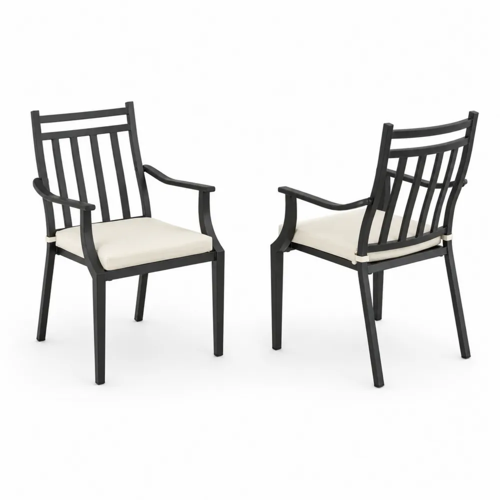 Set di 2 Sedie in Alluminio con Cuscini-Retrochateaue