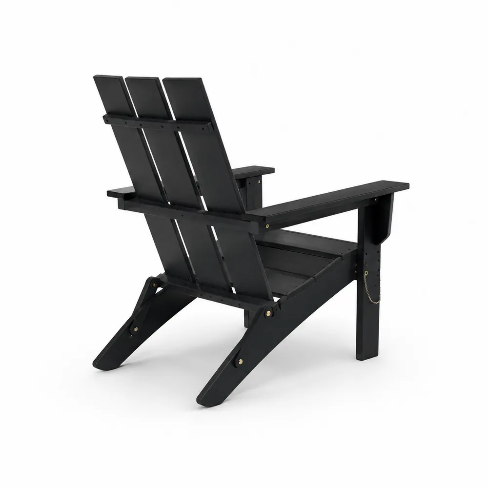 Sedia Adirondack in Legno di Pino Nera da Esterni-Retrochateaue
