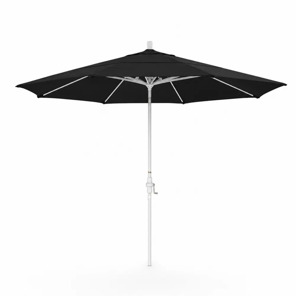 Ombrellone da Esterno Rotondo Ø300 cm in Poliestere Nero con Asta in Alluminio-Retrochateaue