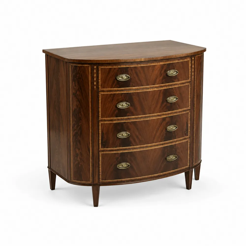 Cassettiera in legno massello con 4 cassetti-Retrochateaue